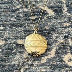 House of Harlow 1960 Gold Textured Locket Necklace
